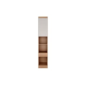 Módulo de Quarto Casal Armário Mesa de Cabeceira Rizon/Linea c/ 1 Porta e 1 Gaveta Cumaru/Fendi 25 - Novo Horizonte