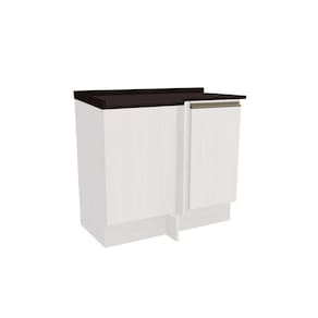 Balcão Cozinha p/ Cooktop c/ Tampo Maxxi G748 Canto Reto c/ 1 Porta 80cm Branco/Preto - Kappesberg
