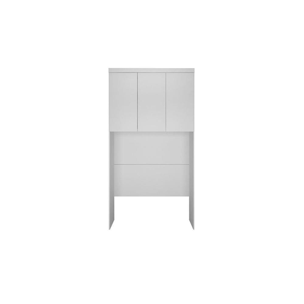 Modulado de Quarto Armário Ponte Aéreo Solteiro Rizon/Linea c/ 3 Portas Neve - Novo Horizonte
