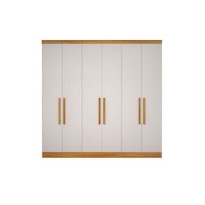 Módulo de Quarto Solteiro Guarda Roupa c/ 6 Portas e 4 Gavetas Rizon/Linea Cumaru/Fendi 25 - Novo Horizonte