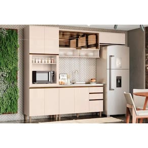 Cozinha Completa Connect 4 Peças (2Aéreos+1Balcão+1Paneleiro) s/Pia C04P01 Off White - Henn