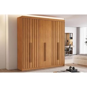 Guarda Roupa 6 Portas (4 Ripadas) e 6 Gavetas Portugal Cinamomo - Conquista