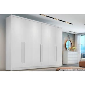 Guarda Roupa 6 Portas e 8 Gavetas Robust/Livorno Neve - Novo Horizonte