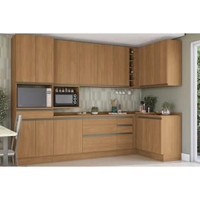 Cozinha Modulada Kappesberg Maxxi 14 Peças (4Aéreos+4Balcões+1TorreQuente+5Complementos) C14P48 Canela-Kappesberg