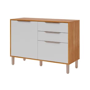Gabinete de Cozinha Modulado Balcão c/ Tampo Divina c/ 2 Portas e 2 Gavetas 120 cm Cinamomo/Branco - MGM