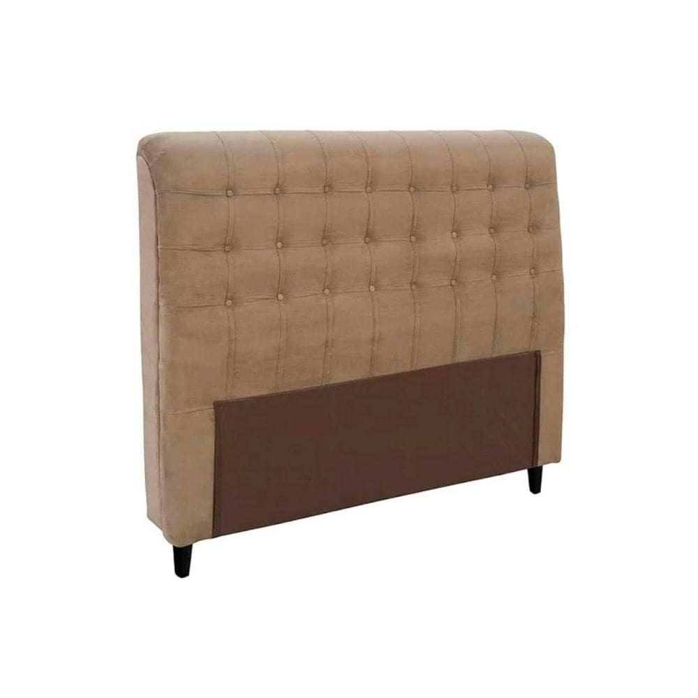 Cabeceira Cama Box Estofada Queen Dama Plus Suede Bege - Simbal