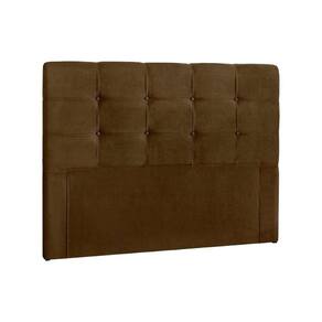 Cabeceira Cama Box Estofada Casal Clean Plus Suede Marrom Chocolate - Simbal