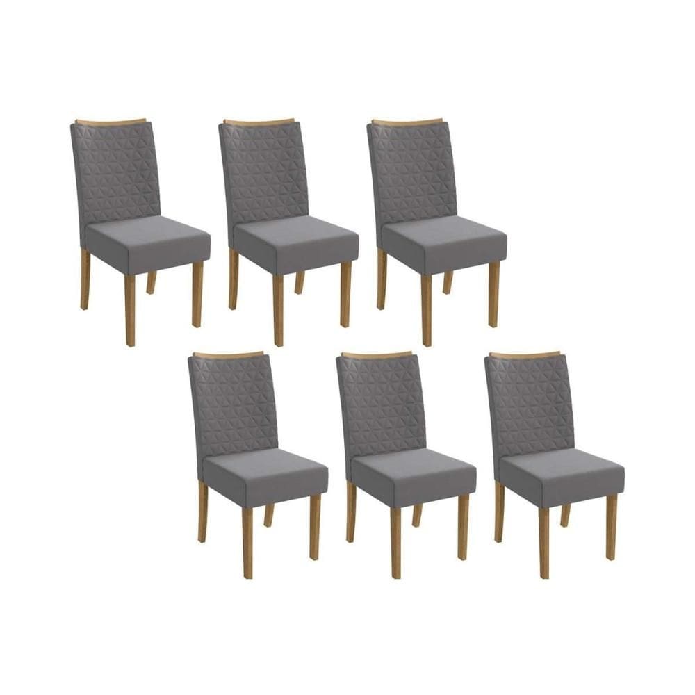 Kit 2 Cadeiras de Cozinha 2CAD129FR 6 Un Freijo/Suede Titanio A050 - Kappesberg