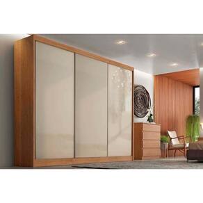 Guarda Roupa Casal 3 Portas de Correr e 8 Gavetas Sollo/Logan Cumaru/Fendi - Novo Horizonte