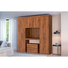 Guarda Roupa Casal 6 Portas e 2 Gavetas Porto 837 Nature - Carraro