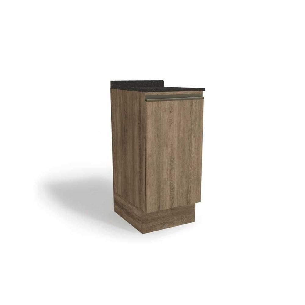 Cozinha Modulada Kappesberg Maxxi Nicho G741 c/ Tampo 40cm Nogal/Preto Brilho-Kappesberg