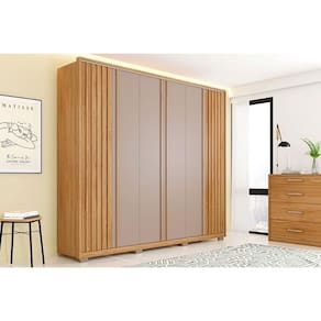 Guarda Roupa 6 Portas e 4 Gavetas Apollo Buriti/Fendi - Caemmun