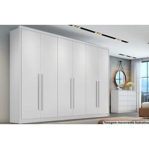 Guarda Roupa 6 Portas e 6 Gavetas Robust/Livorno Neve - Novo Horizonte