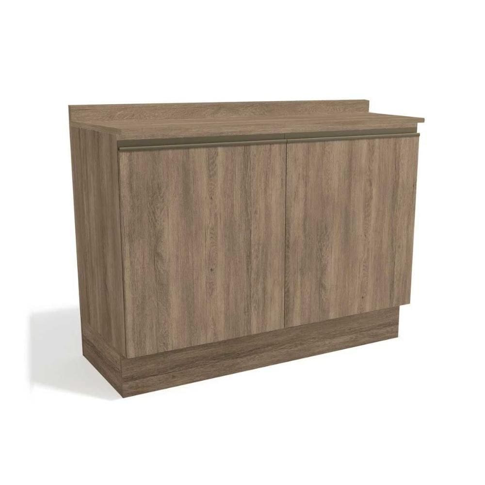 Gabinete p/ Pia Cozinha Balcão c/ Tampo Maxxi G745 c/ 2 Portas 120cm Nogal/Nogal - Kappesberg