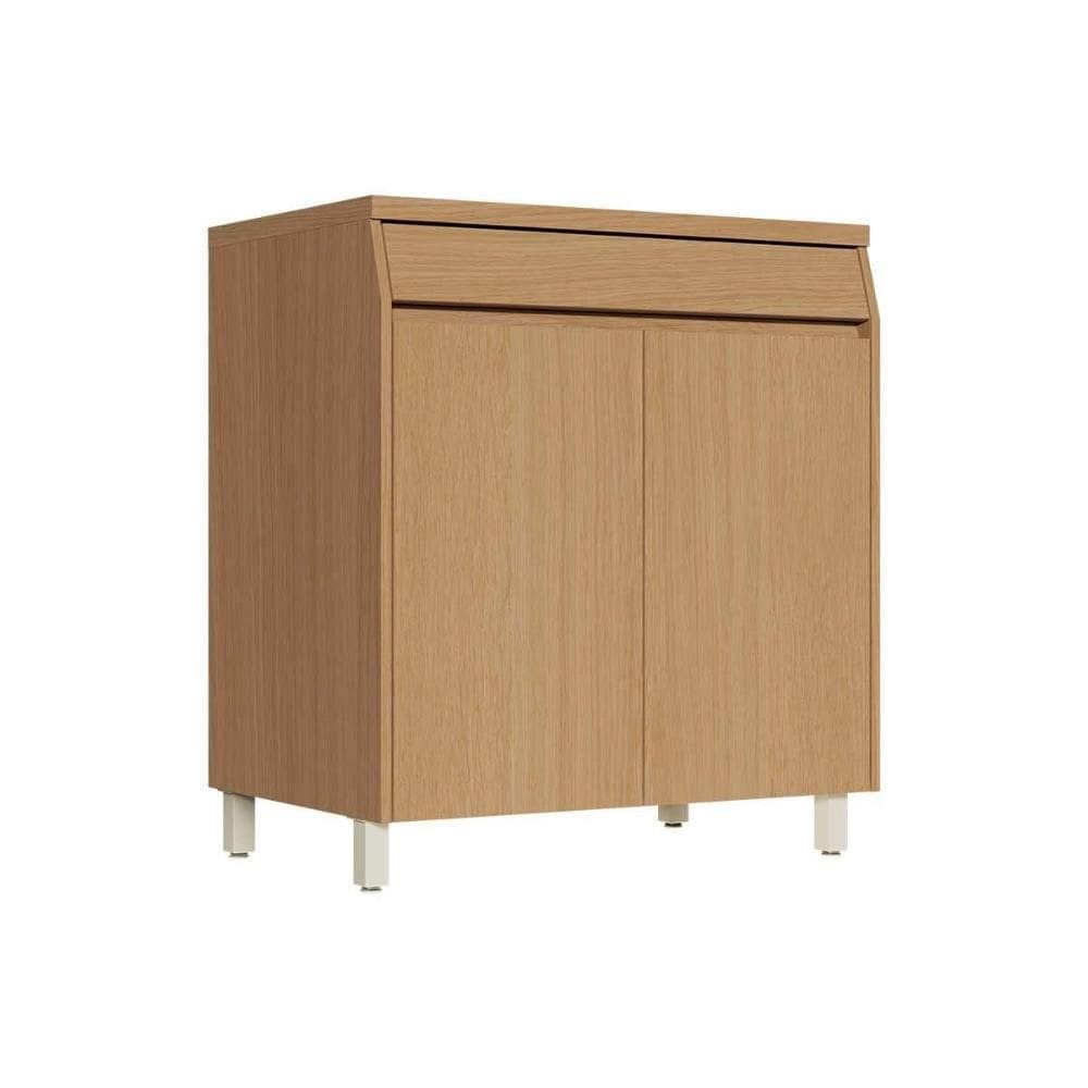 Cozinha Modulada Nesher Simone Mendes Balcão c/ Tampo Simone Mendes c/ 2 Portas e 1 Gaveta 80cm Carvalho/Cinza - Nesher