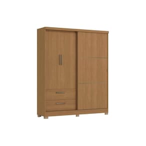 Guarda Roupa Solteiro 3 Portas (1 de Correr) e 2 Gavetas C533 Freijó - Kappesberg
