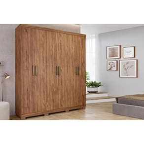 Guarda Roupa 6 Portas e 2 Gavetas c/ pés Milena Cinamomo - Panan