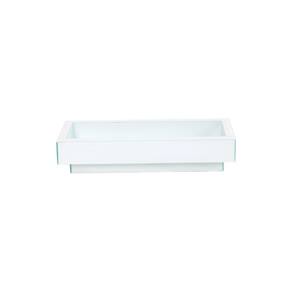 Bandeja Vidro Branco Decoração 50X30 Inova Decor