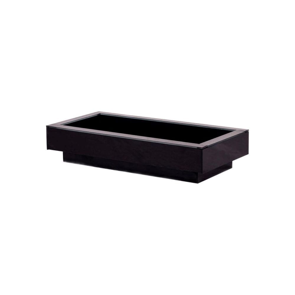 Bandeja Vidro Preto Decoração 40X25 Inova Decor