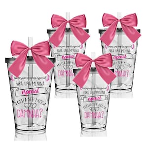 Kit 4 Copos Convite Twister Daminha - Krystalon
