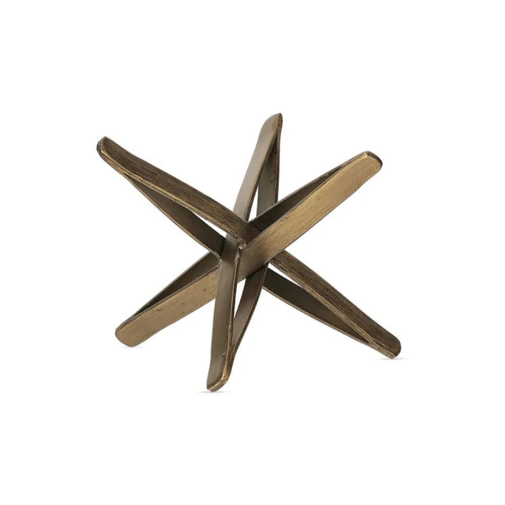 Escultura Em Metal Dourado Mart 15x15cm