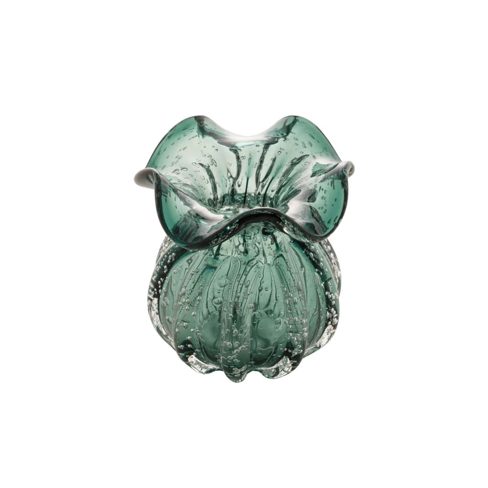 Vaso Em Vidro Italy Verde Esmeralda Wolff 10x11cm