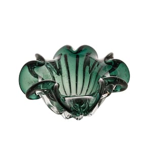 Centro De Mesa Em Vidro Italy Verde Esmeralda Wolff 21x10cm