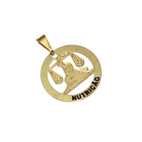 Pingente Minha Profissão Nutrição Nutricionista Folheado 18k