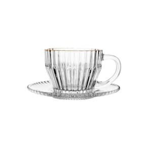 Conjunto De Xícaras Para Café Com Pires Em Cristal Imperatriz Com 8 Peças 110ml Wolff
