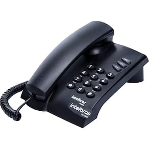 Telefone Intelbras Pleno com Fio Sem Chave de Bloqueio Preto