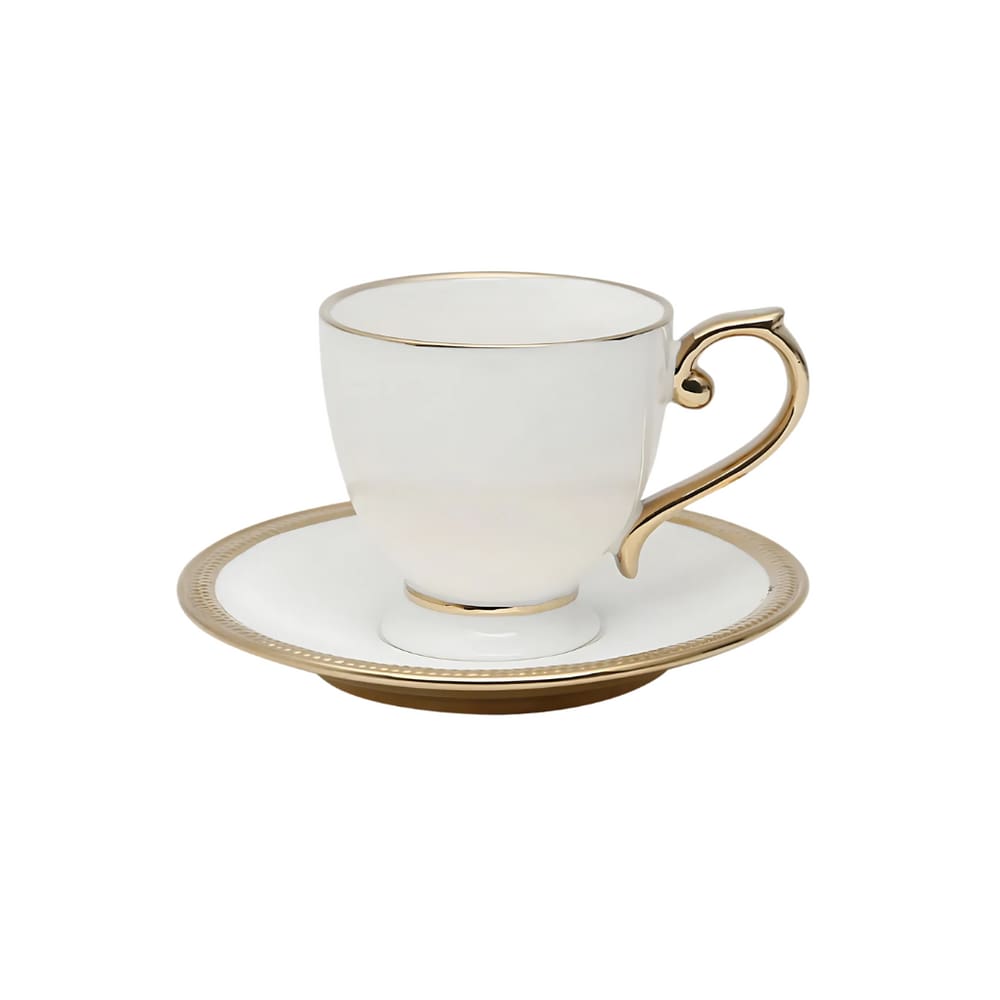 Conjunto De Xícaras Para Chá Com Pires Em Porcelana Paddy Com 12 Peças 200ml Wolff
