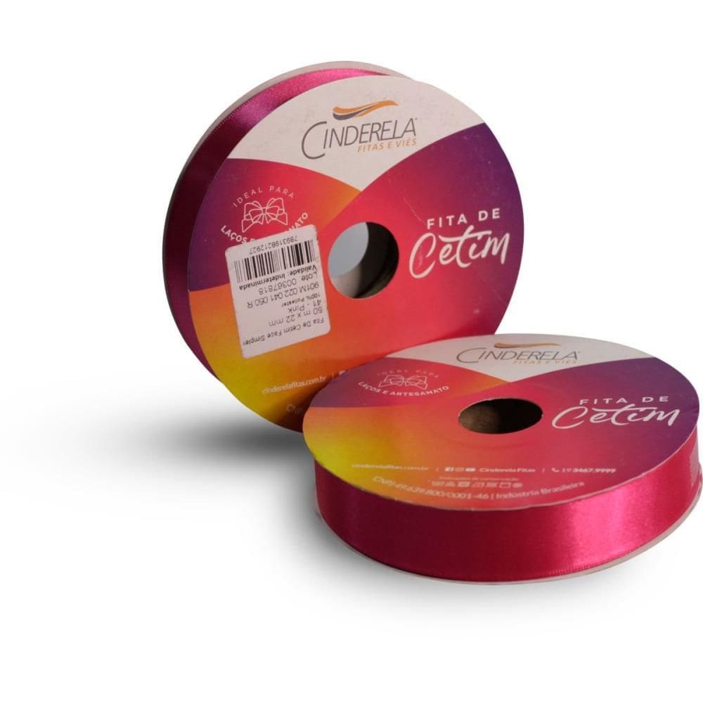 Fita De Cetim 22mm X 50m. Pink - Cinderela