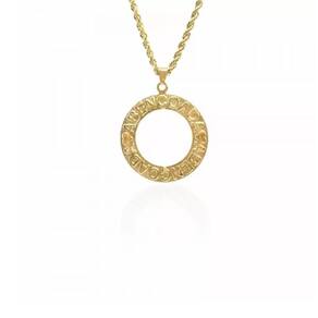 Cordão Mandala Abençoada Por Deus Folheado Ouro 18k