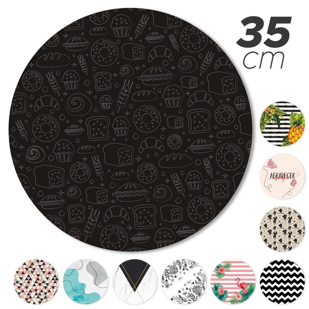 Sousplat Avulso Base De Mdf 35Cm Completo Estampado Cozinha