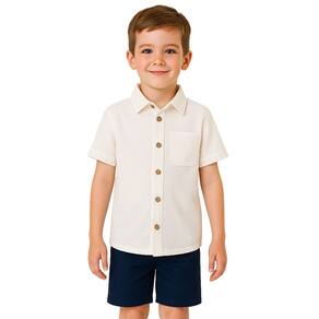 Conjunto Infantil Camisa Anarruga e Bermuda Sarja Trick Nick