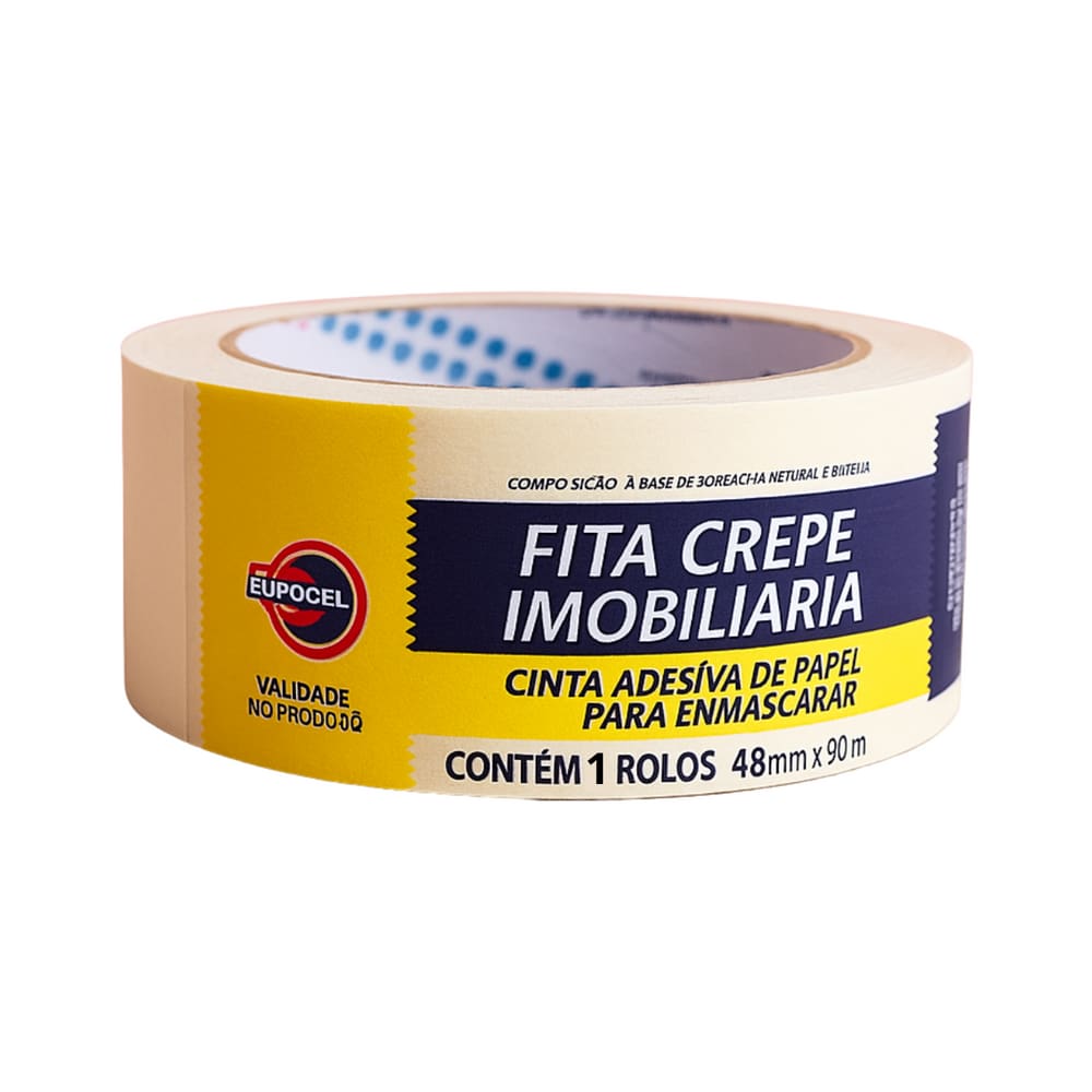Fita Crepe Bege 48X50 Uso Geral 6139 Eurocel