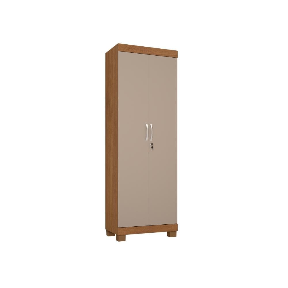 Armário Multiuso 2 Portas com Chave 5 Prateleiras Mucuri Cinamomo/Off White - JCM Movelaria