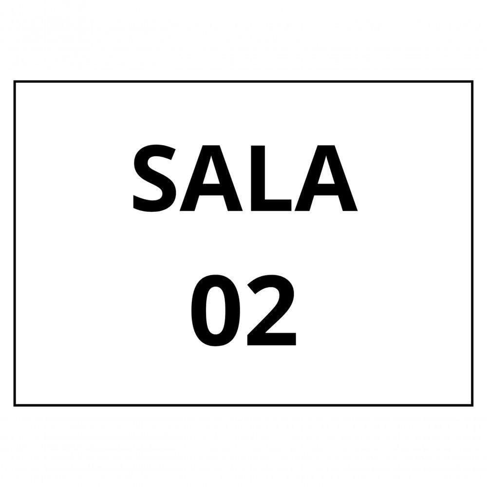 Placa Sinalização 1/2 Oficio Sala 02 Mdf Branco [f031]