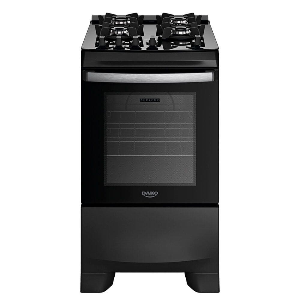 Fogão a Gás 4 Bocas Dako Novo Supreme Glass Mesa de Vidro