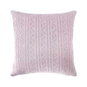 Capa De Almofada Vivain Tricô Duplada Rosa 50 X 50 Cm