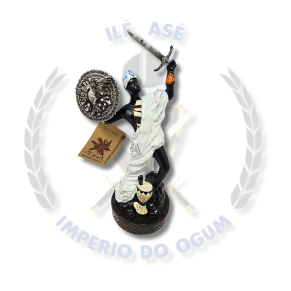 Imagem Resina Orixá Oxaguiã Africano 25Cm