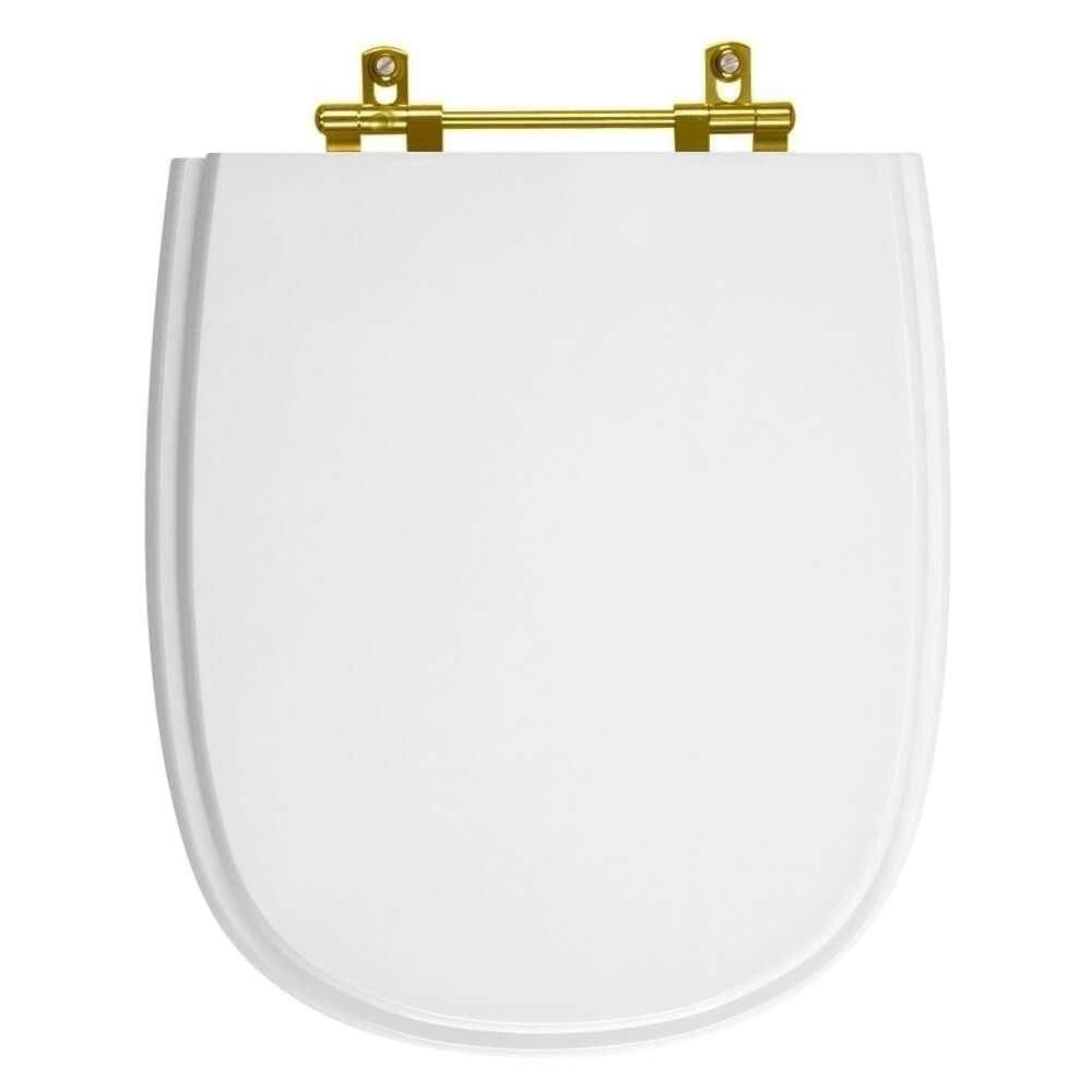 Assento Sanitário Sabatini Branco Para Vaso Icasa Com Ferragem Dourada