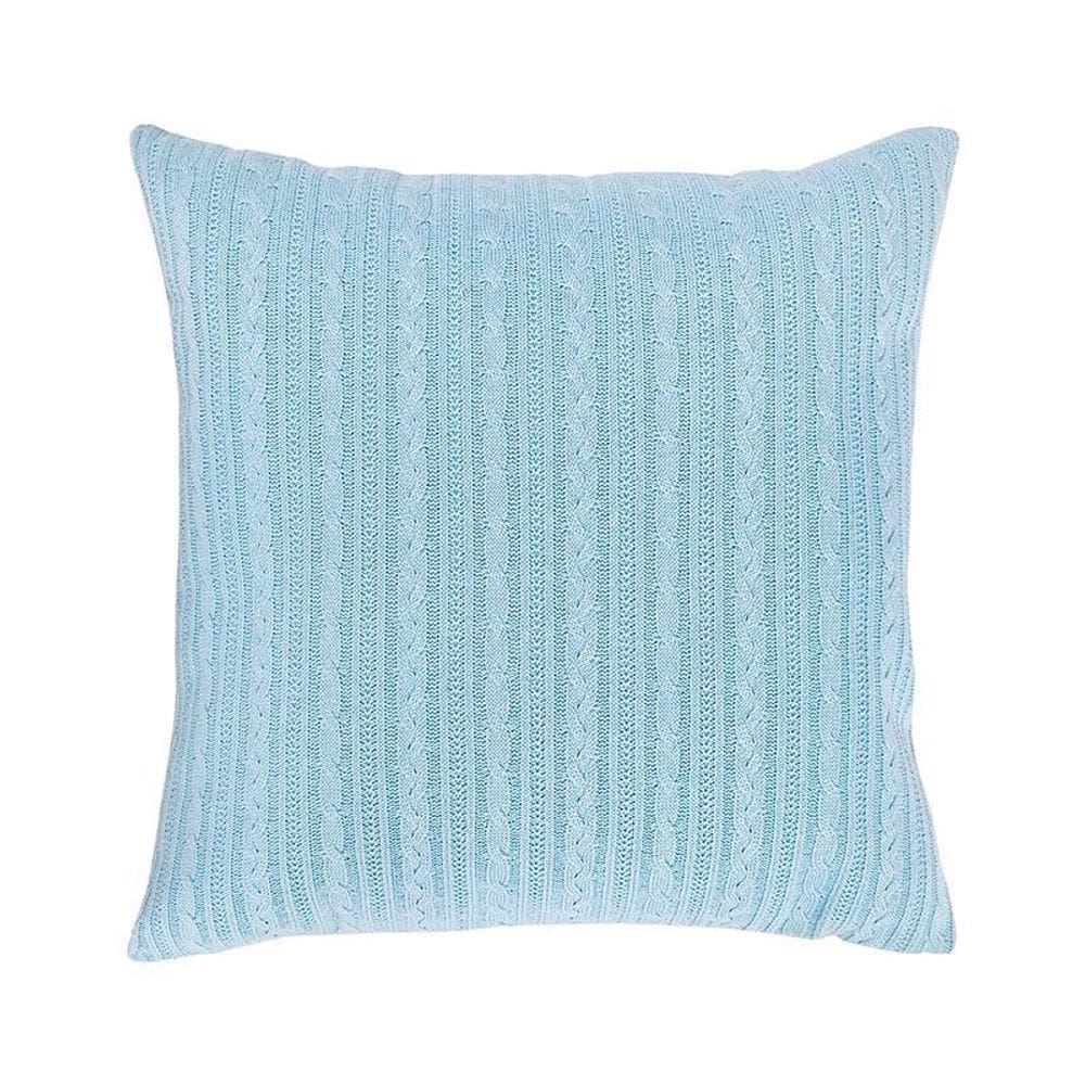 Capa De Almofada Vivain Tricô Duplada Azul Claro 50 X 50 Cm
