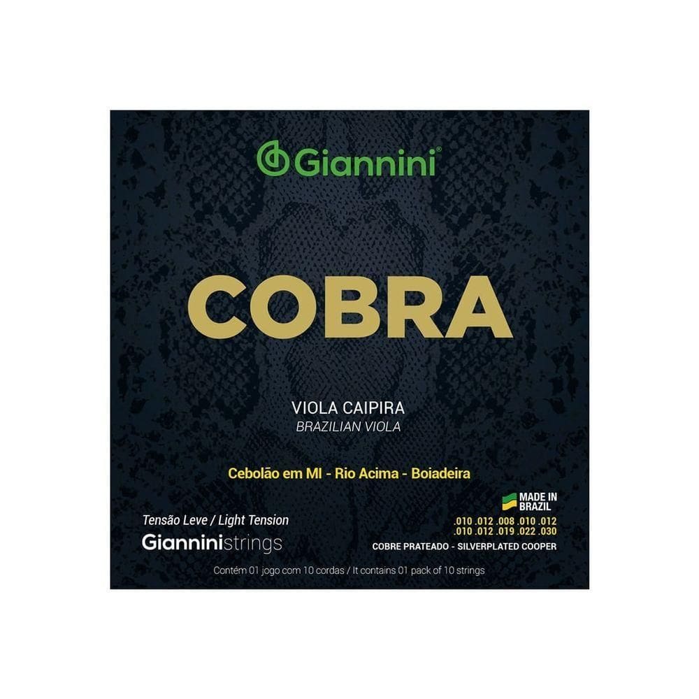 Encordoamento Para Viola Gesvl Serie Cobra Aco Leve Giannini