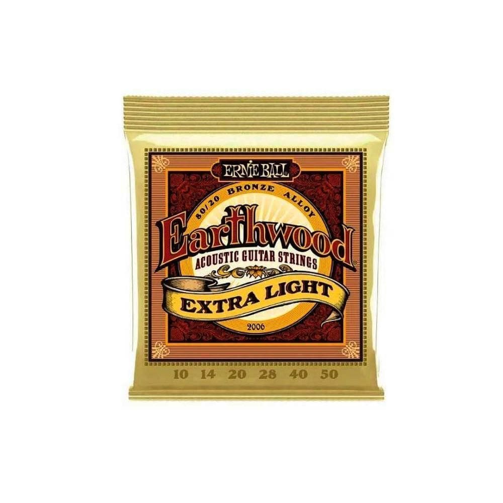 Encordoamento P-violão Aço Earthwood Extra Leve 80-20 Bronze Ernie Ball 010"-050" P02006 [f108]