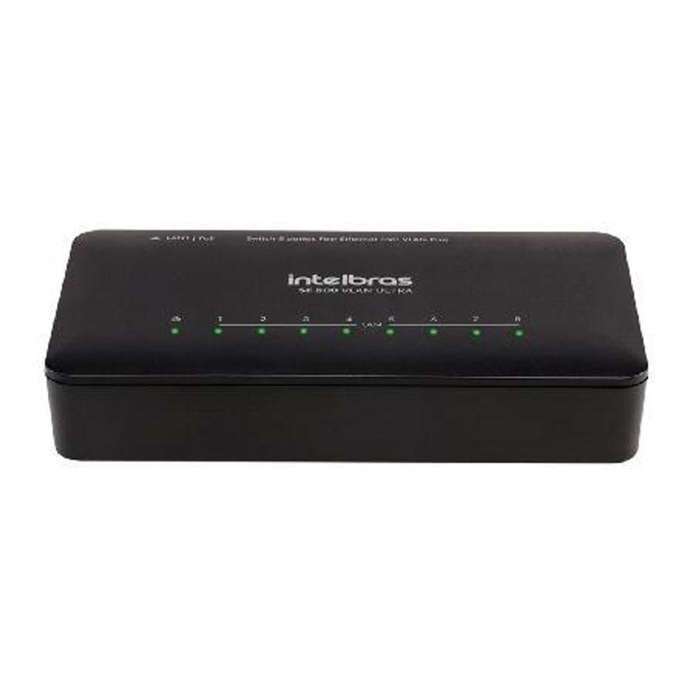 Switch 8 Portas Fast Ethernet Sf 800 Vlan Ultra Com Vlan Fixa E Protecao Antissurto 10-100mbps