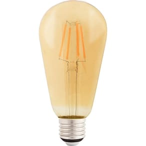 Lâmpada Led Filamento Tramontina St64 4w 2200k Luz Amarela Vidro âmbar Tramontina
