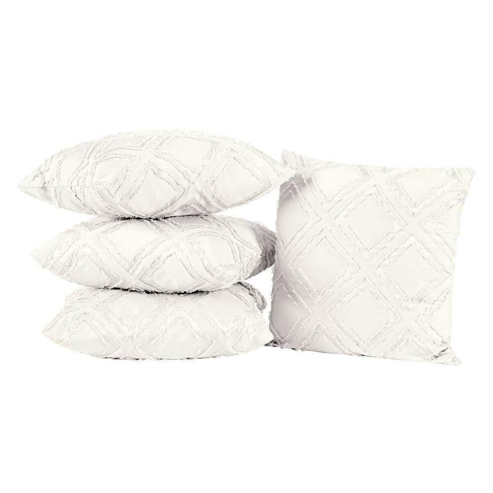 Almofadas Cheias Aveline 45cm X 45cm 04 Peças - Off White.