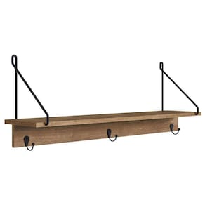 Prateleira Decorativa Industrial Tube Artesano 90 Cm (largura) Mdp Vermont Suporte Metálico Preto