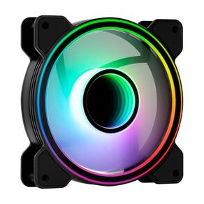 Cooler 120mm Aerocool Mirage 12 - 1300 RPM - Iluminação RGB - 12V - Baixo Ruído - Preto - 73847